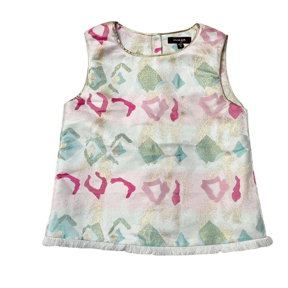 Imoga Sleeveless Patterned Formal Top Size 8